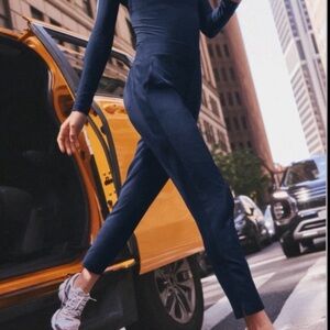 SET!! Athleta Lunar Black Moto Cropped Jacket Brooklyn Pants Like New Size 6